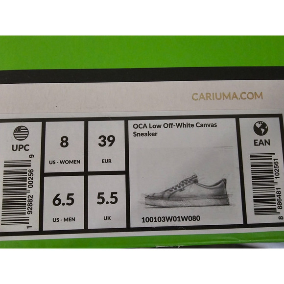 Cariuma OCA Low Off-White Canvas Sneaker Size W 8  Womens Shoes - Picture 6 of 6